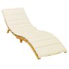 vidaXL Coussin de chaise longue cr&egrave;me 200x60x3 cm tissu oxford