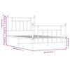 vidaXL Cadre de lit métal sans matelas avec pied de lit noir 100x190cm