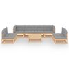 vidaXL Salon de jardin 9 pcs avec coussins Bois de pin massif