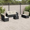 vidaXL Salon de jardin 8 pcs avec coussins noir r&eacute;sine tress&eacute;e