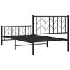 vidaXL Cadre de lit m&eacute;tal sans matelas et pied de lit noir 100x200 cm