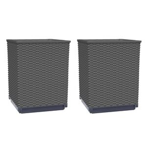 vidaXL Jardini&egrave;res 2 pcs noir 30x30x37 cm polypropyl&egrave;ne