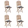 vidaXL Mobilier à dîner d'extérieur pliable 5 pcs avec coussins bambou