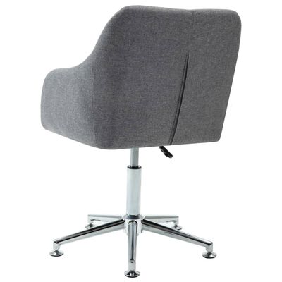 vidaXL Chaise pivotante à manger gris clair tissu