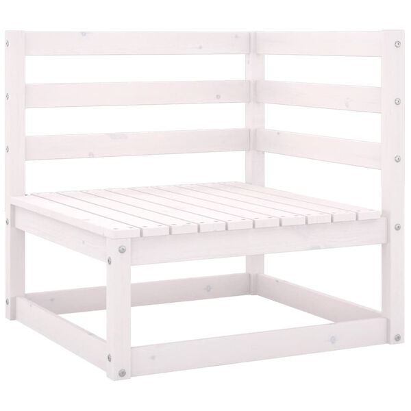 vidaXL Canap&eacute; 2 places de jardin et coussins Blanc Bois de pin massif