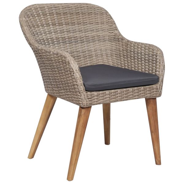 vidaXL Salon de jardin avec coussins 7 pcs Résine tressée