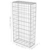 vidaXL Mur en gabion avec couvercles Acier galvanis&eacute; 50x20x100 cm