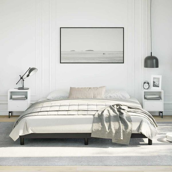 vidaXL Cadre de lit sans matelas noir California similicuir