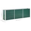 vidaXL Lit sur&eacute;lev&eacute; de jardin Acier galvanis&eacute; 240x40x77 cm Vert