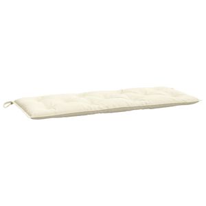 vidaXL Coussin de banc de jardin blanc cr&egrave;me 120x50x7 cm tissu oxford