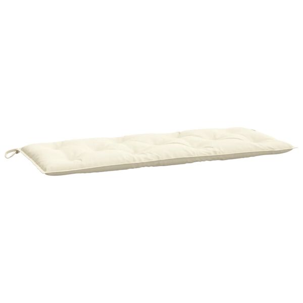 vidaXL Coussin de banc de jardin blanc cr&egrave;me 120x50x7 cm tissu oxford