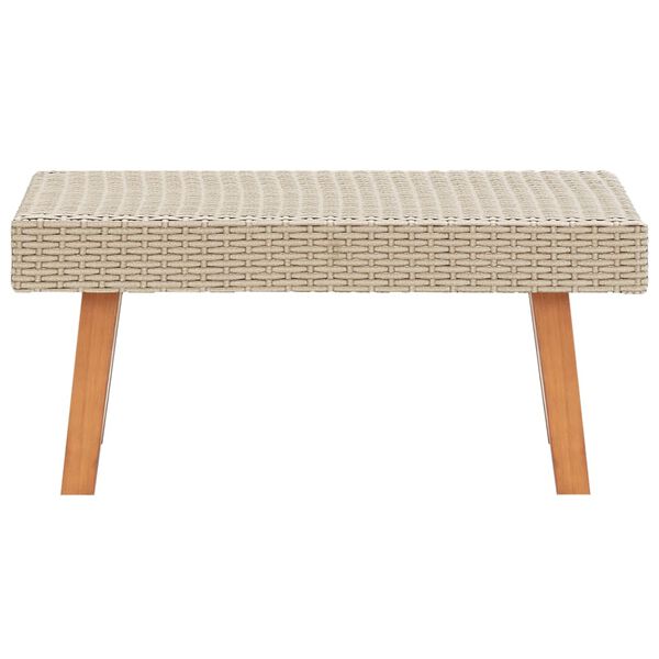 vidaXL Table basse de jardin R&eacute;sine tress&eacute;e Beige