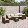 vidaXL Salon de jardin avec coussins 7 pcs marron r&eacute;sine tress&eacute;e