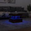 vidaXL Table basse avec lumières LED chêne fumé 50x50x40 cm