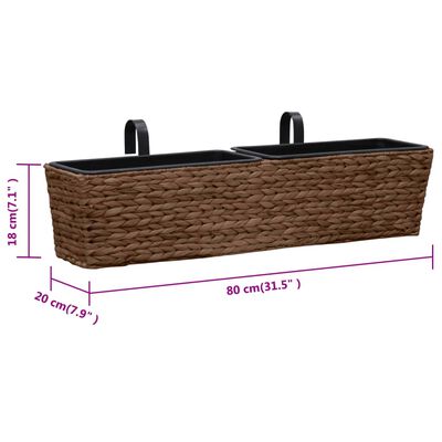 vidaXL Pots de fleurs 2 pcs jacinthe d'eau marron