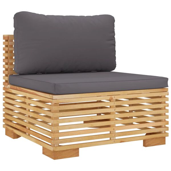 vidaXL Salon de jardin 8 pcs avec coussins Bois de teck solide