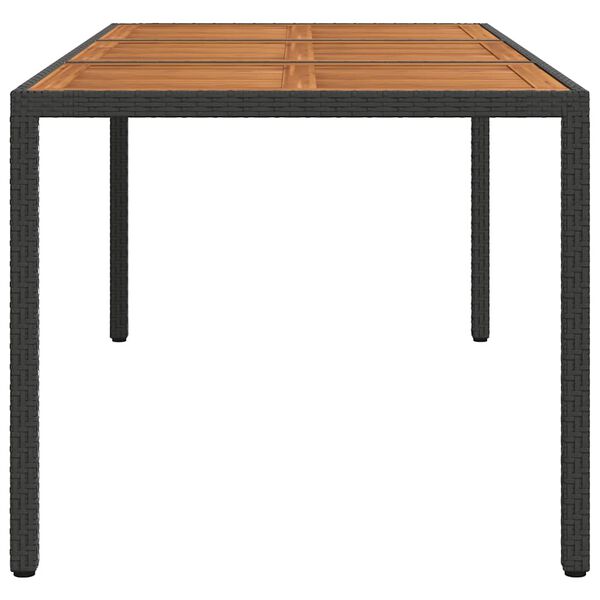 vidaXL Table de jardin 190x90x75 cm R&eacute;sine tress&eacute;e et bois acacia Noir