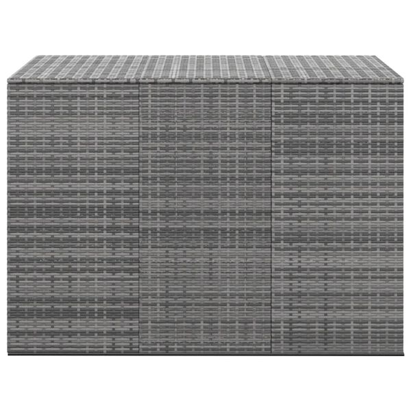 vidaXL Bo&icirc;te &agrave; coussins de jardin R&eacute;sine tress&eacute;e 145x100x103 cm Gris