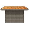 vidaXL Table de jardin gris 80x80x71 cm r&eacute;sine tress&eacute;e et bois acacia