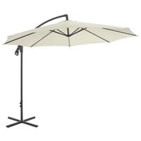 vidaXL Parasol en porte-à-faux avec poteau en acier 300 cm Sable