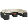 vidaXL Salon de jardin 11 pcs avec coussins noir r&eacute;sine tress&eacute;e