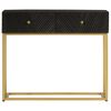 vidaXL Table console noir 90x30x76 cm bois massif de manguier et fer