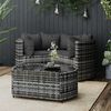 vidaXL Salon de jardin 4 pcs avec coussins Gris R&eacute;sine tress&eacute;e
