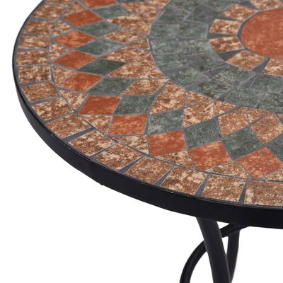 vidaXL Table de bistro mosaïque Orange/gris 60 cm Céramique