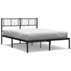 vidaXL Cadre de lit m&eacute;tal sans matelas avec t&ecirc;te de lit noir 135x190cm