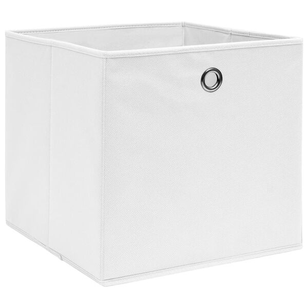 vidaXL Boîtes de rangement 10 pcs Tissu intissé 28x28x28 cm Blanc