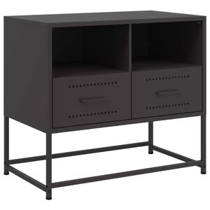 vidaXL Meuble TV noir 68x39x60,5 cm acier