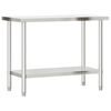 vidaXL Table de travail de cuisine 110x55x85 cm acier inoxydable