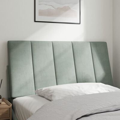 vidaXL Coussin de tête de lit gris clair 100 cm velours