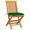 vidaXL Chaises de jardin et coussins vert lot de 2 Bois de teck massif