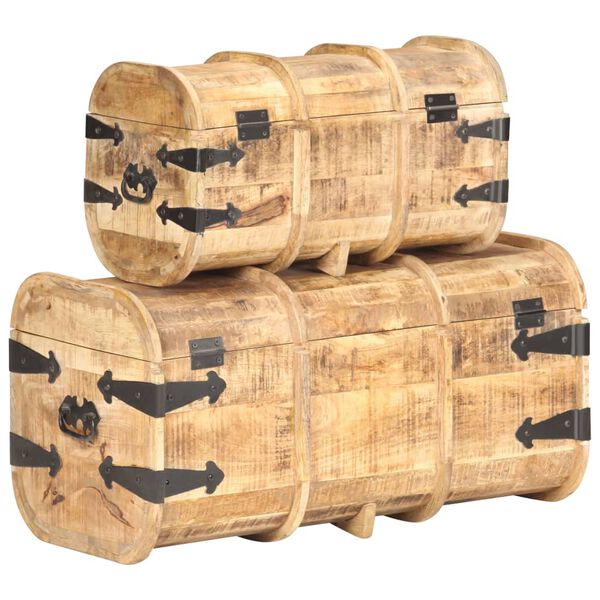 vidaXL Coffres de rangement 2 pcs Bois de manguier massif