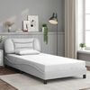 vidaXL Cadre de lit sans matelas Hvar blanc 100x190 cm similicuir