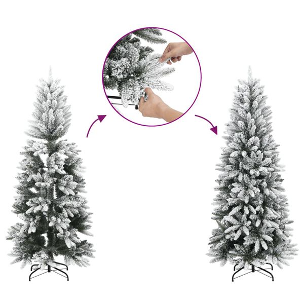 vidaXL Sapin de No&euml;l artificiel avec neige floqu&eacute;e 120 cm PVC et PE