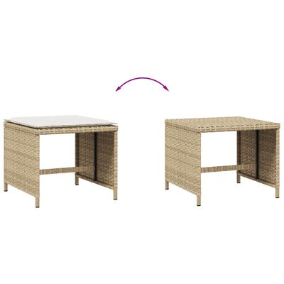 vidaXL Tabourets de jardin avec coussins lot de 4 beige résine tressée