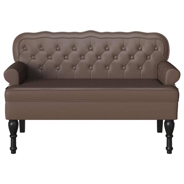 vidaXL Banc Chesterfield Marron 119.5 x 64.5 x 75 cm Cuir synth&eacute;tique