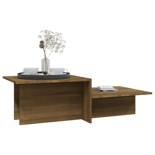 vidaXL Table basse Ch&ecirc;ne marron 111,5x50x33 cm Bois d'ing&eacute;nierie