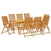 vidaXL Ensemble à manger de jardin 9 pcs 180x90x75 cm bois d'acacia solide