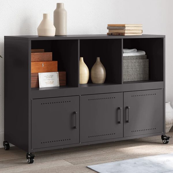 vidaXL Buffet noir 100,5x39x72 cm acier