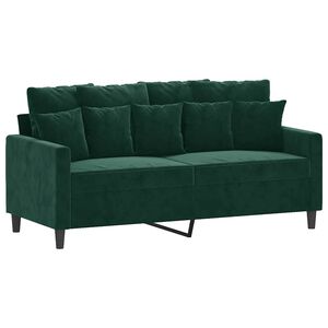 vidaXL Canap&eacute; &agrave; 2 places Vert fonc&eacute; 140 cm Velours