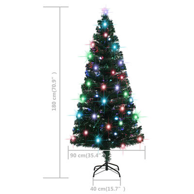 vidaXL Sapin de Noël artificiel avec support/LED 180 cm fibre optique