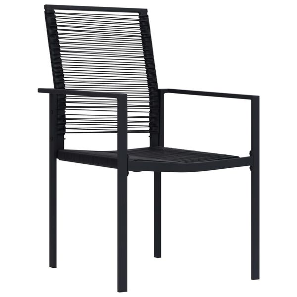 vidaXL Chaises de jardin lot de 2 Rotin PVC Noir