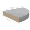 vidaXL Étagères d'angle murales 2 pcs Gris béton 25x25x3,8 cm MDF