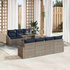 vidaXL Ensemble de canap&eacute; de jardin 8 pcs Gris et bleu marine