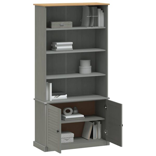 vidaXL Biblioth&egrave;que VIGO gris 85x35x170 cm bois massif de pin