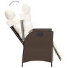 vidaXL Ensemble &agrave; manger de jardin 3 pcs et coussins marron poly rotin