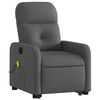 vidaXL Fauteuil inclinable de massage gris fonc&eacute; tissu